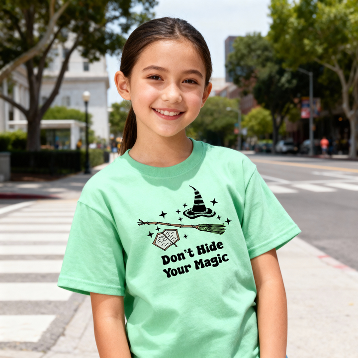 Don't Hide Your Magic - Wicked Inspired Green Kid's Tee