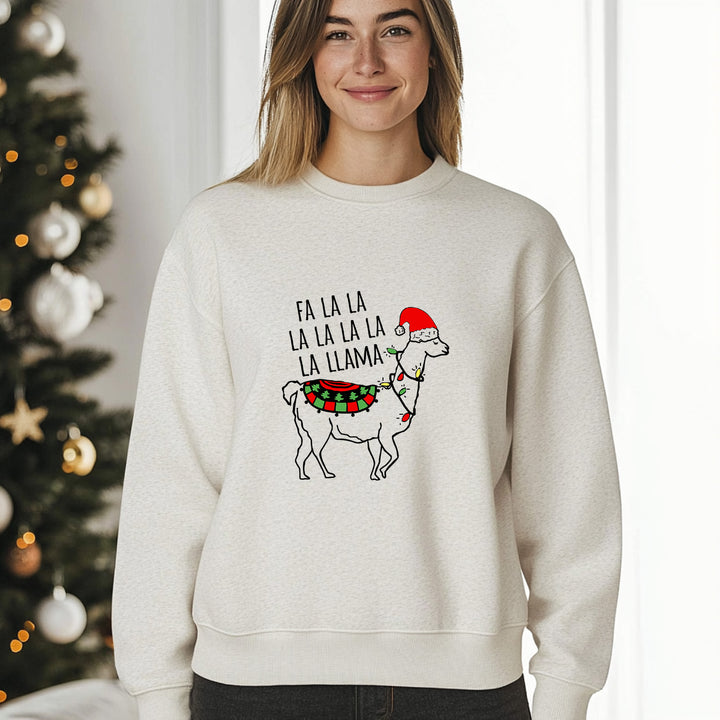 Fa La La La Llama - Christmas Unisex Sweatshirt - Oatmeal