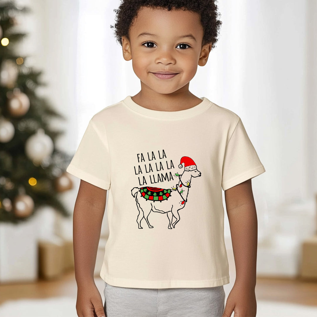 Fa La La La Llama - Christmas Toddler Tee - Oatmeal