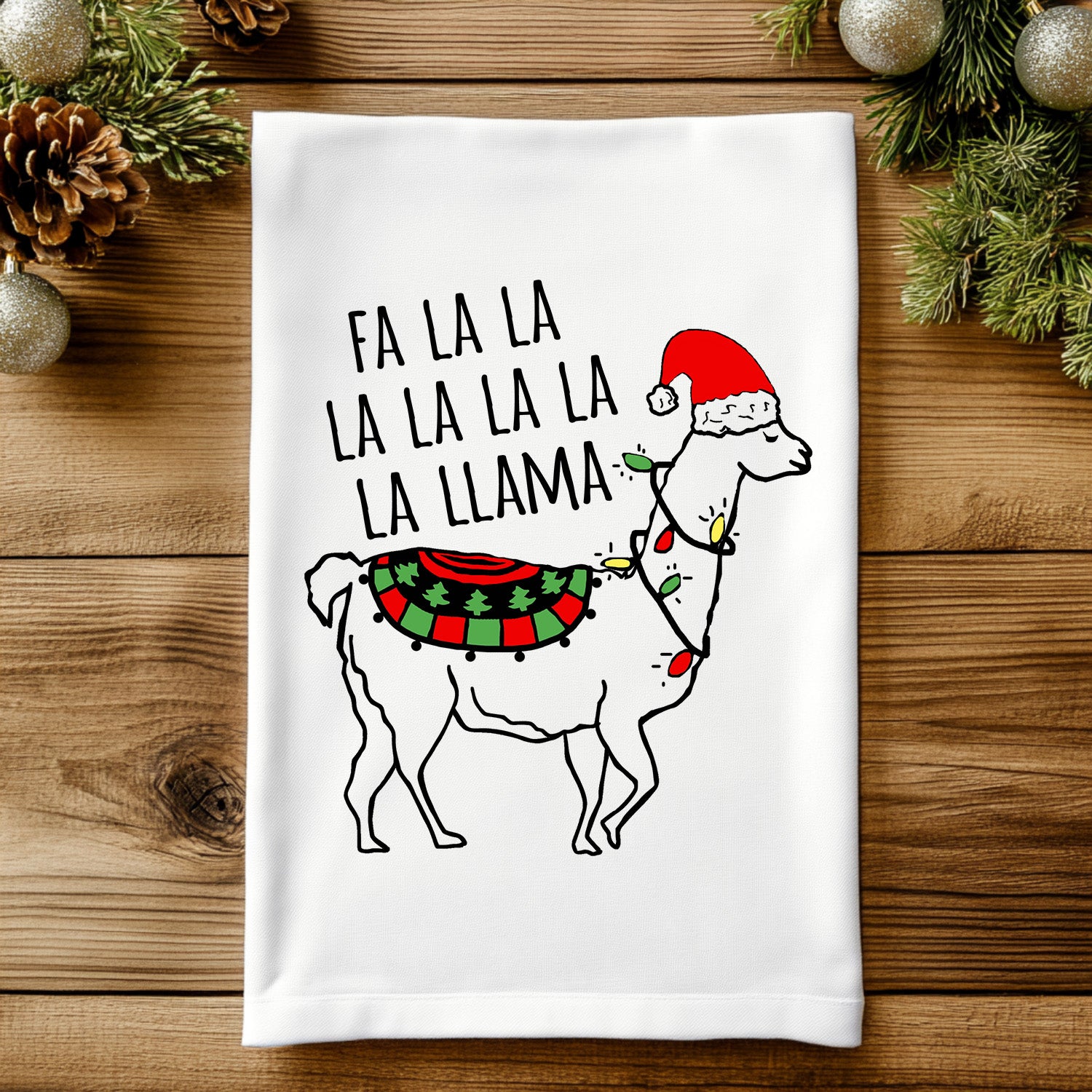 Fa La La La Llama - Christmas Kitchen Towel