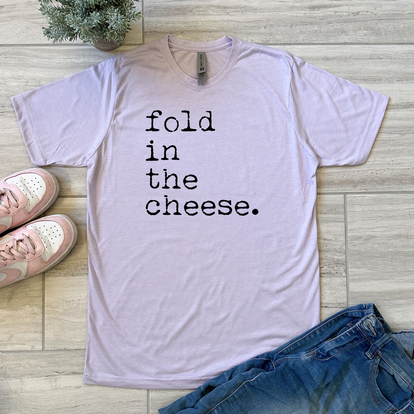 Fold In The Cheese (Schitt's Creek) - Men's / Unisex Tee - Stonewash Blue, Sage, Lavender, or Heather Gray