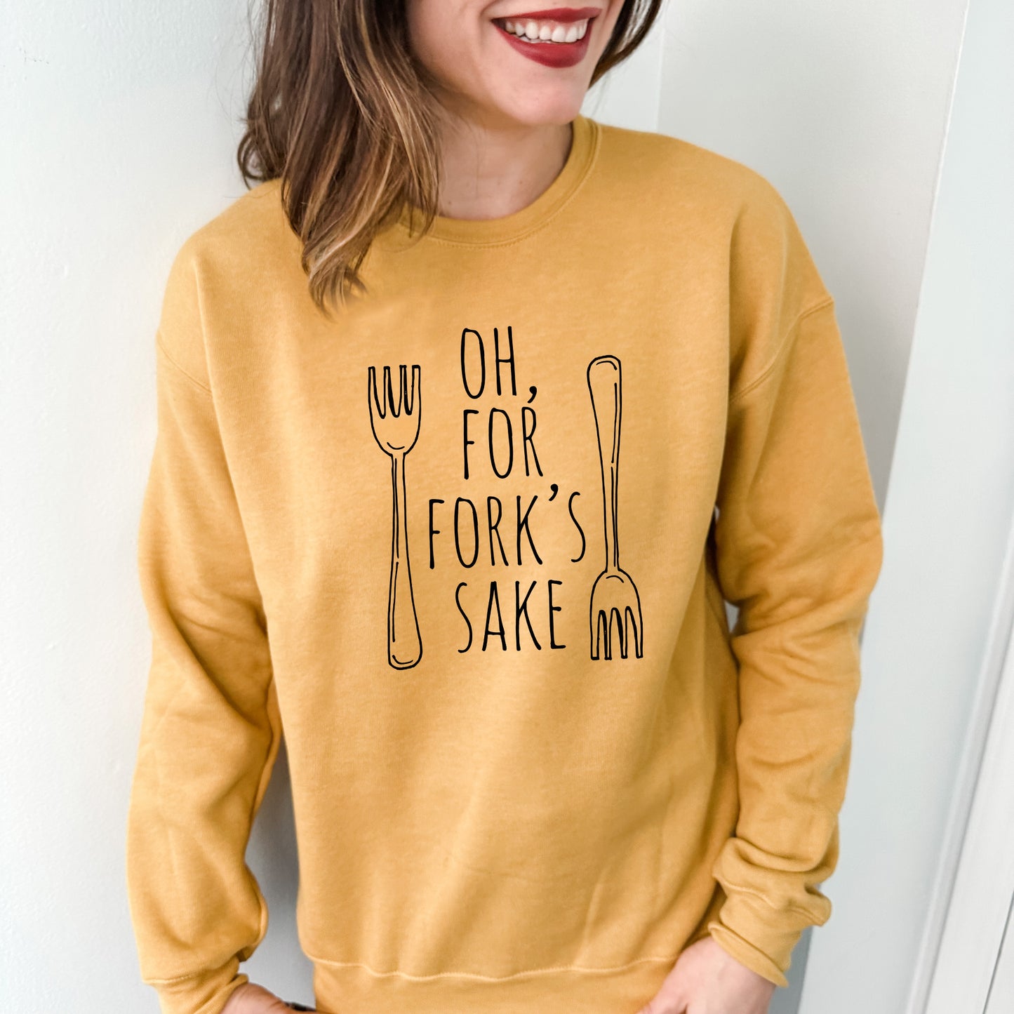 Oh For Fork Sake - Unisex Sweatshirt - Heather Gray, Dusty Blue, Mauve, or Gold