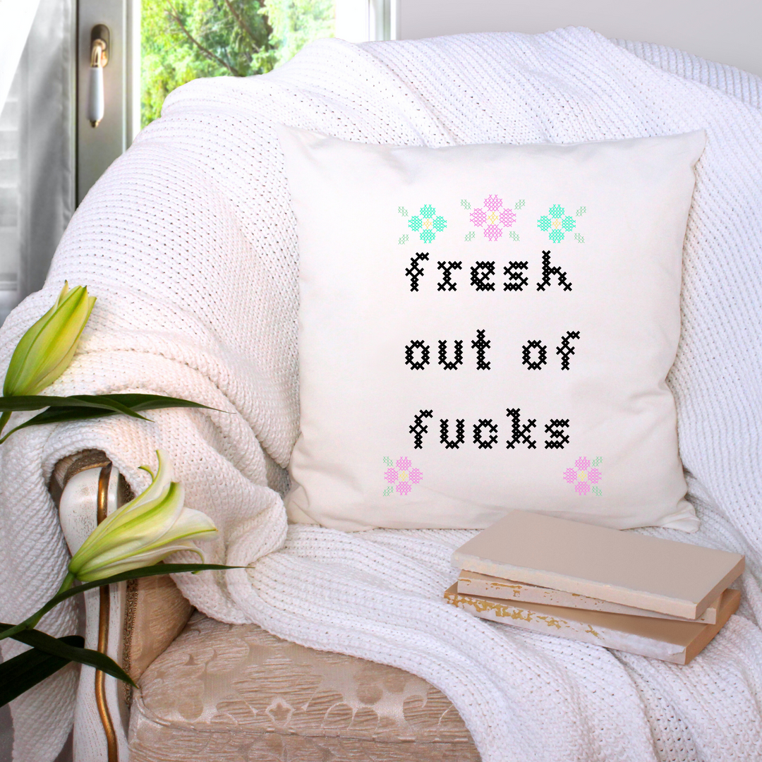 Fresh Out Of F*cks Throw Pillow