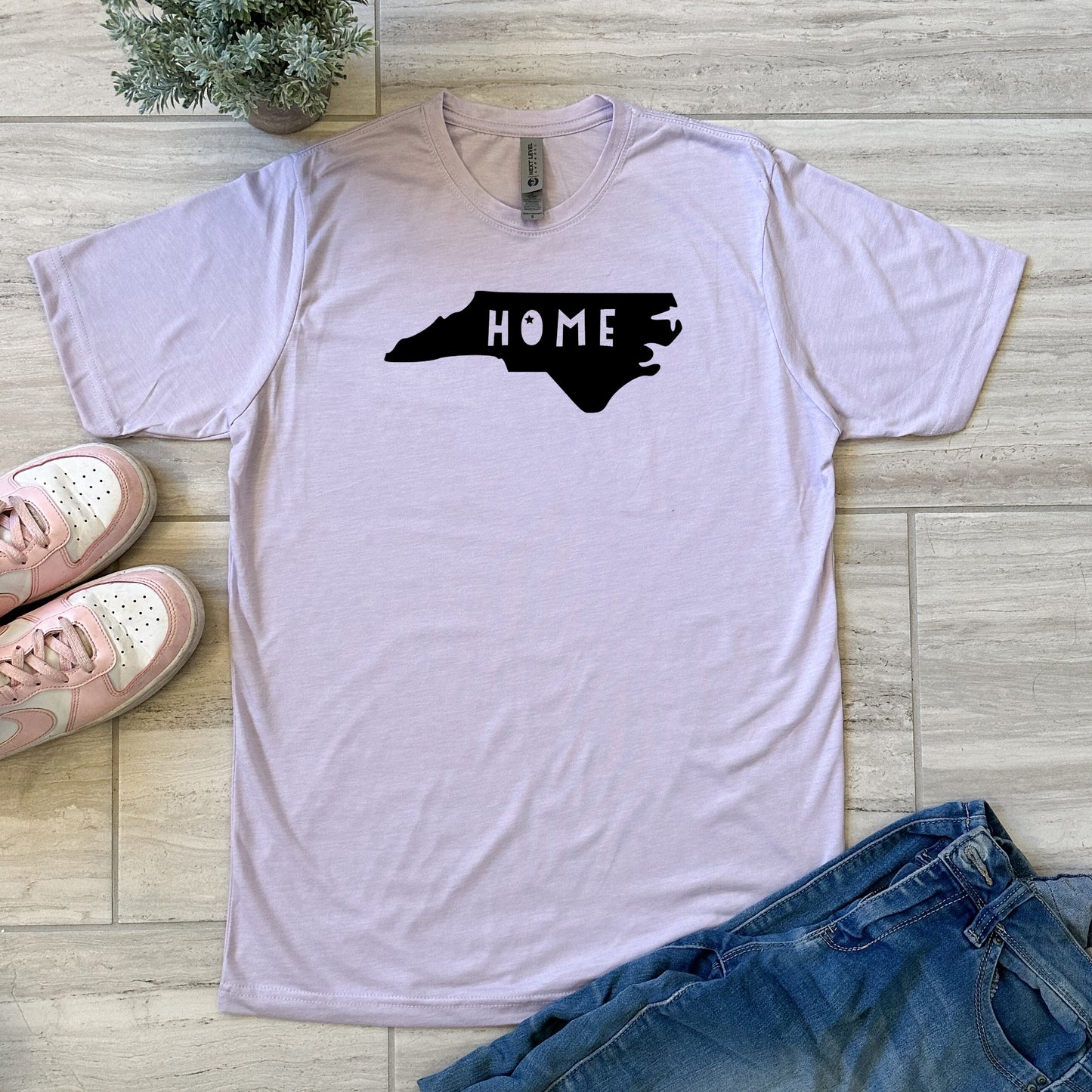 Home (North Carolina) - Men's / Unisex Tee - Stonewash Blue, Sage, Lavender, or Heather Gray