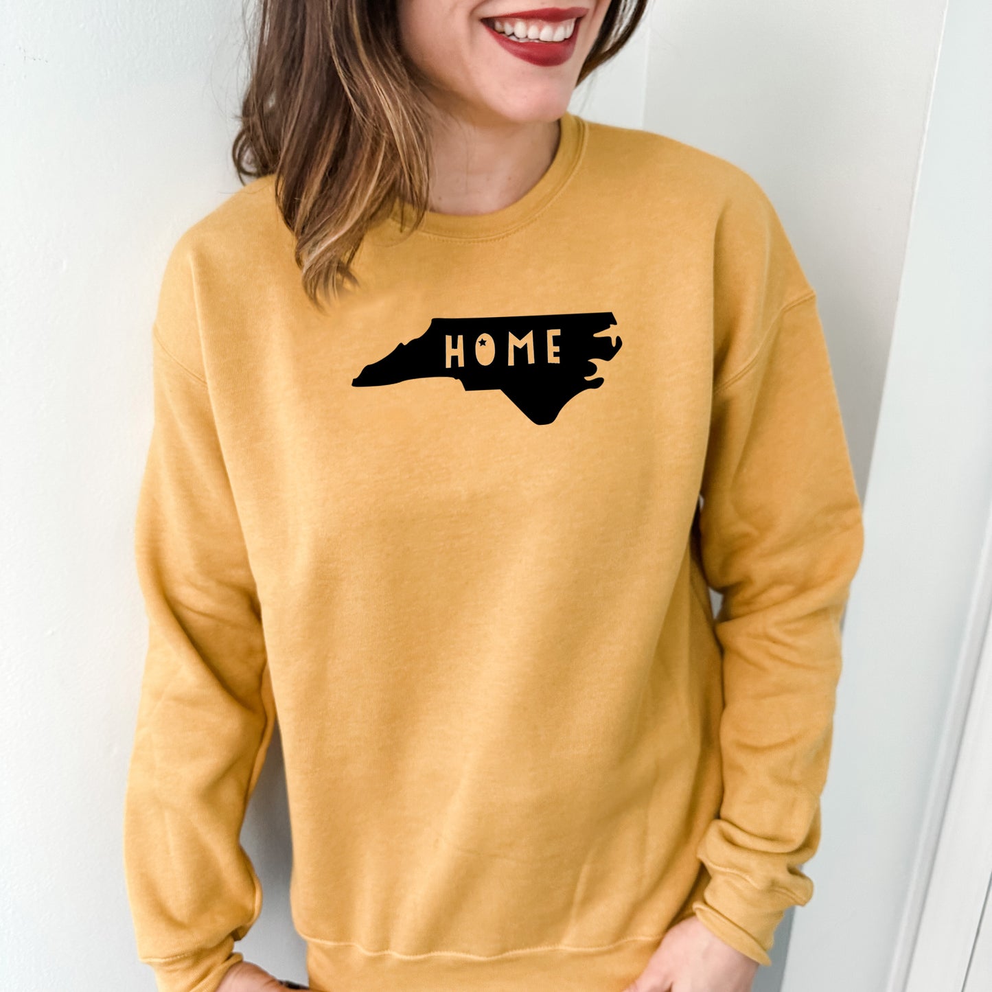 Home (North Carolina) - Unisex Sweatshirt - Heather Gray, Dusty Blue, Mauve, or Gold