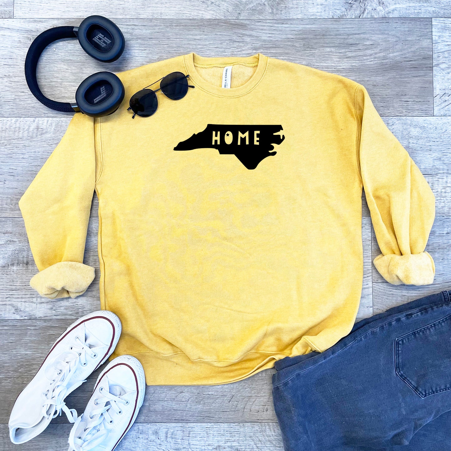 Home (North Carolina) - Unisex Sweatshirt - Heather Gray, Dusty Blue, Mauve, or Gold