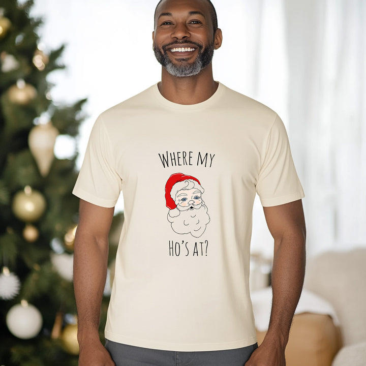 Where My Ho's At - Christmas Men's / Unisex Tee - Oatmeal