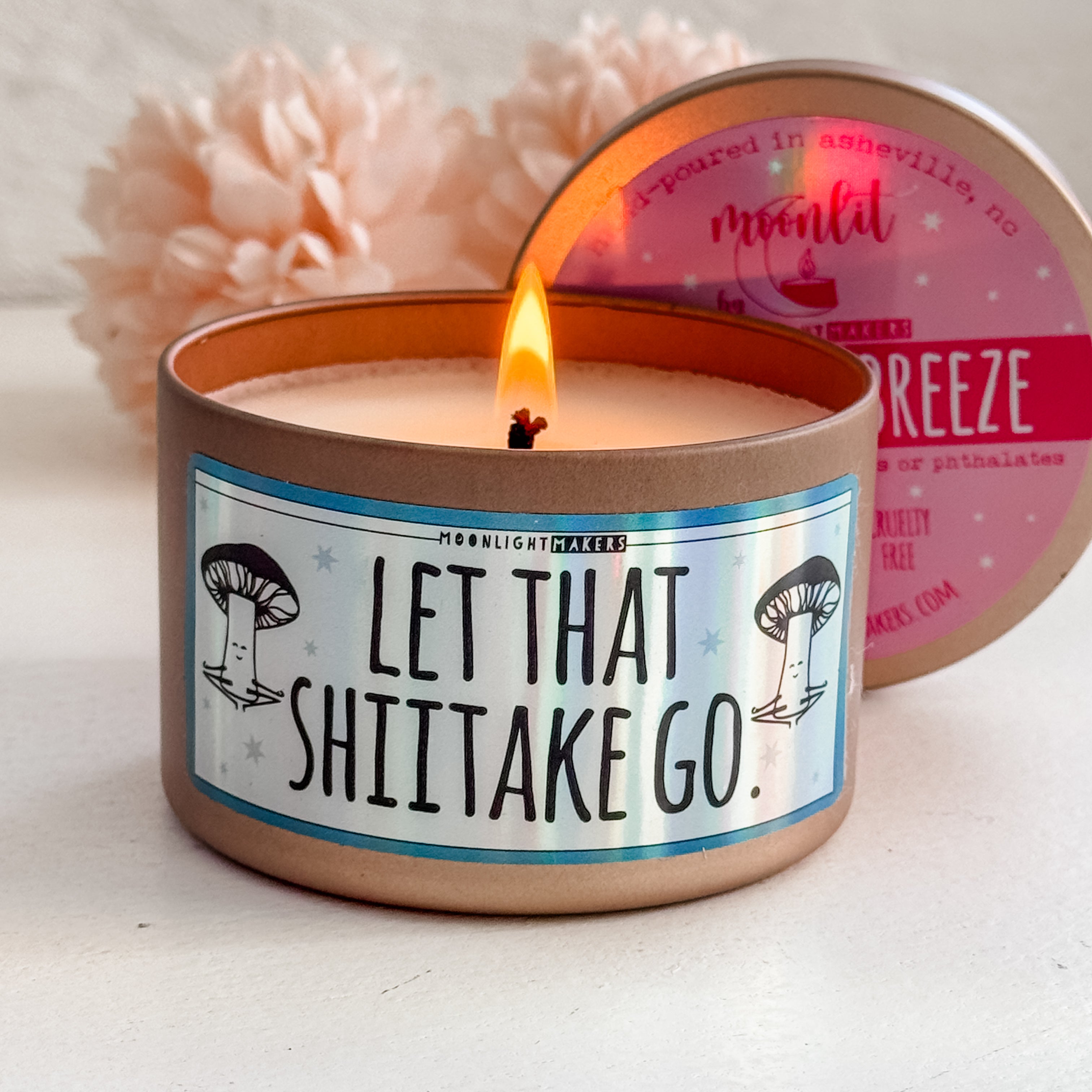 Let That Shiitake Go - 8oz Rose Gold Candle - Vanilla Breeze - 100% Natural Soy Wax