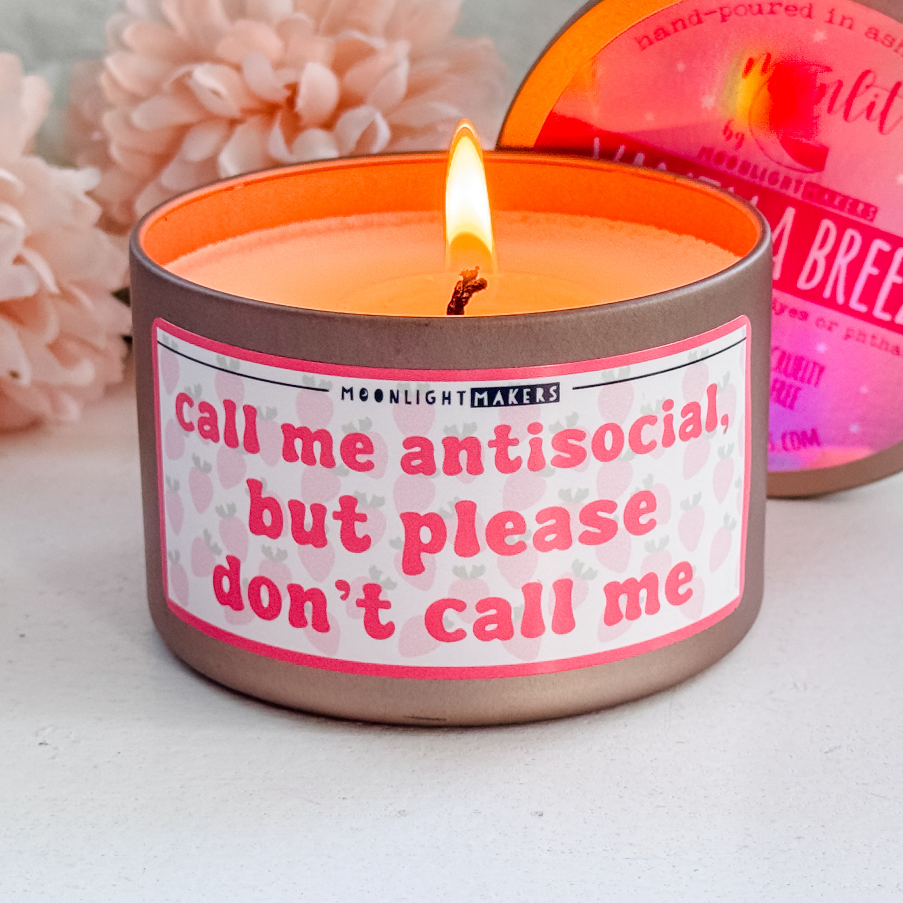Call Me Anti-Social but Please Don't Call Me - 8oz Rose Gold Candle - Vanilla Breeze - 100% Natural Soy Wax