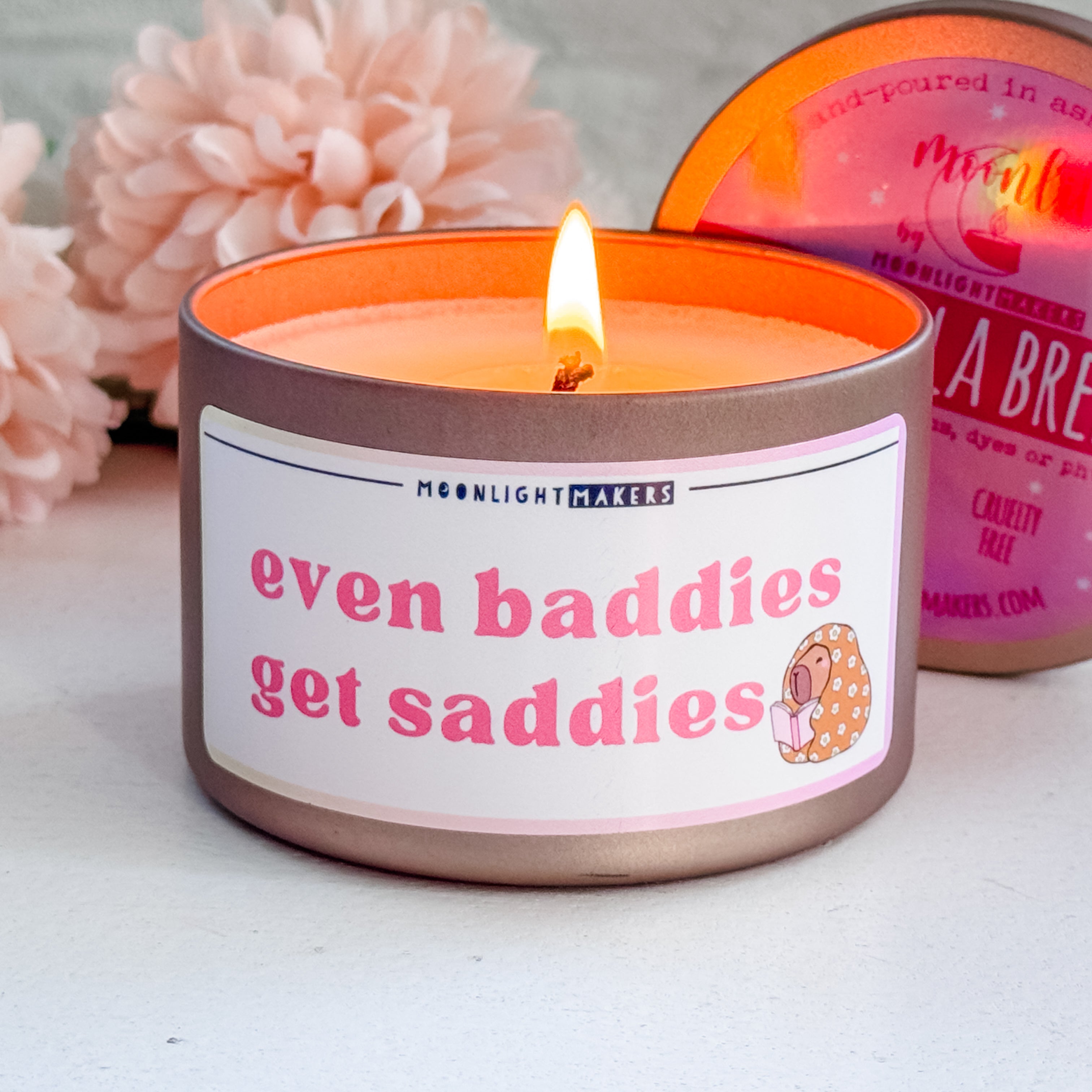 Even Baddies Get Saddies - 8oz Rose Gold Candle - Vanilla Breeze - 100% Natural Soy Wax