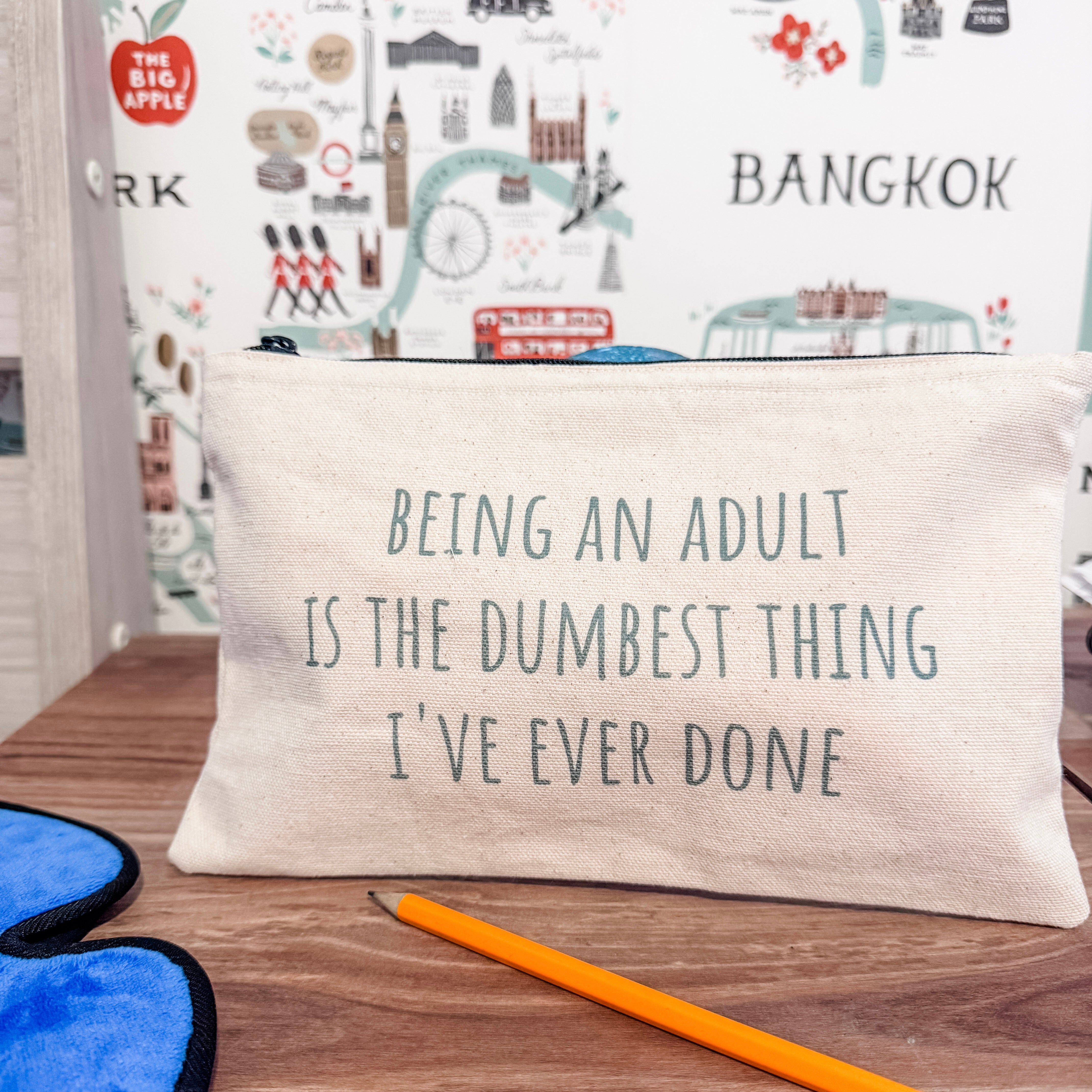 Adulting Gift Set – Adulting Pen Set, Being An Adult Zipper Pouch, Today's Garbage Notepad