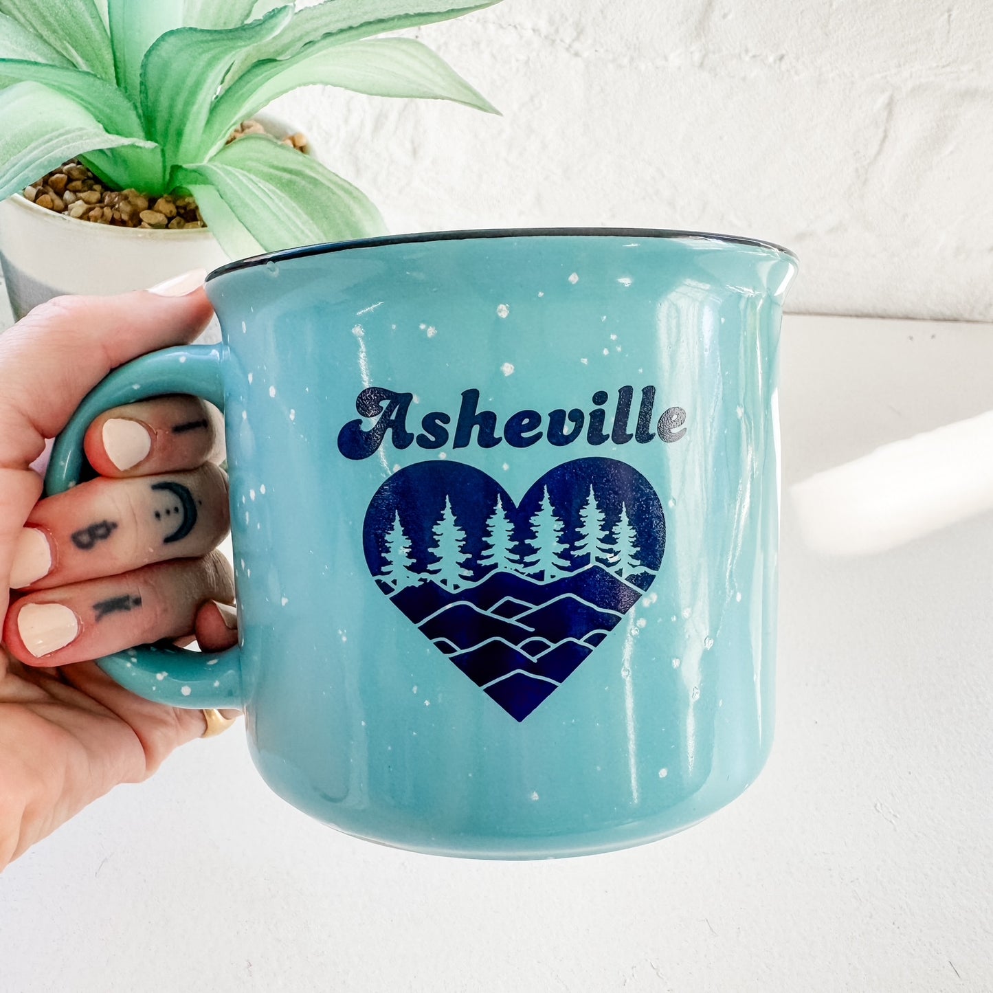 Asheville Heart - 15oz Ceramic Camping Mug - NEW