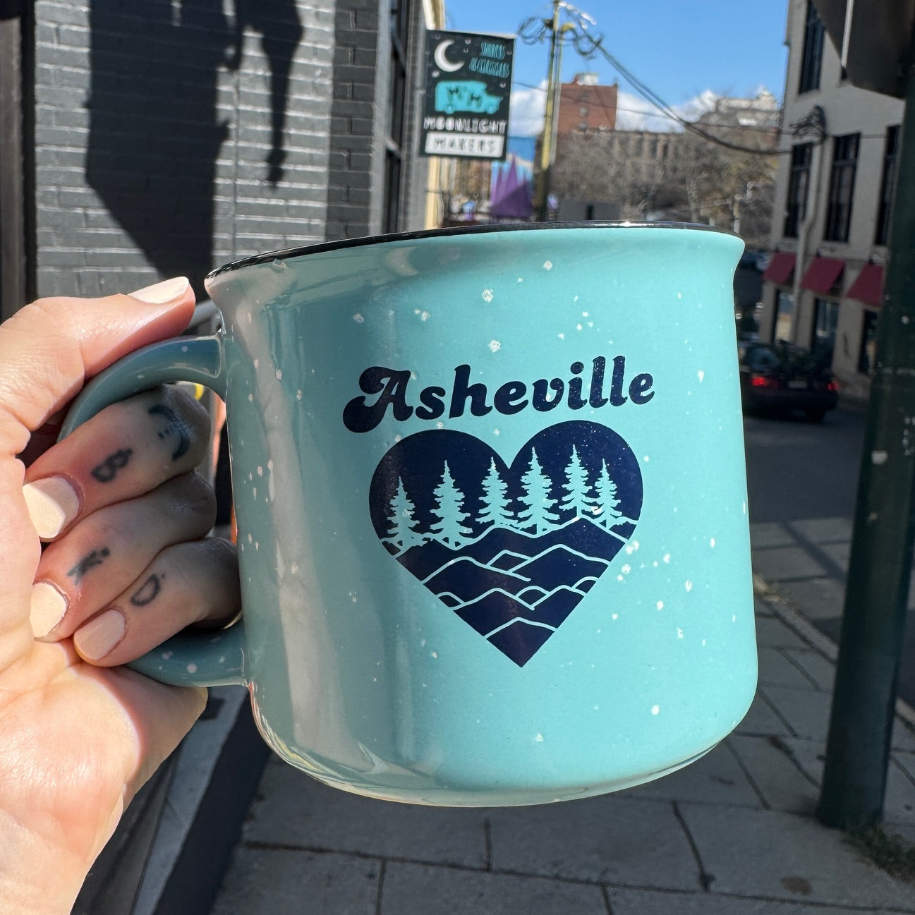 Asheville Heart - 15oz Ceramic Camping Mug - NEW