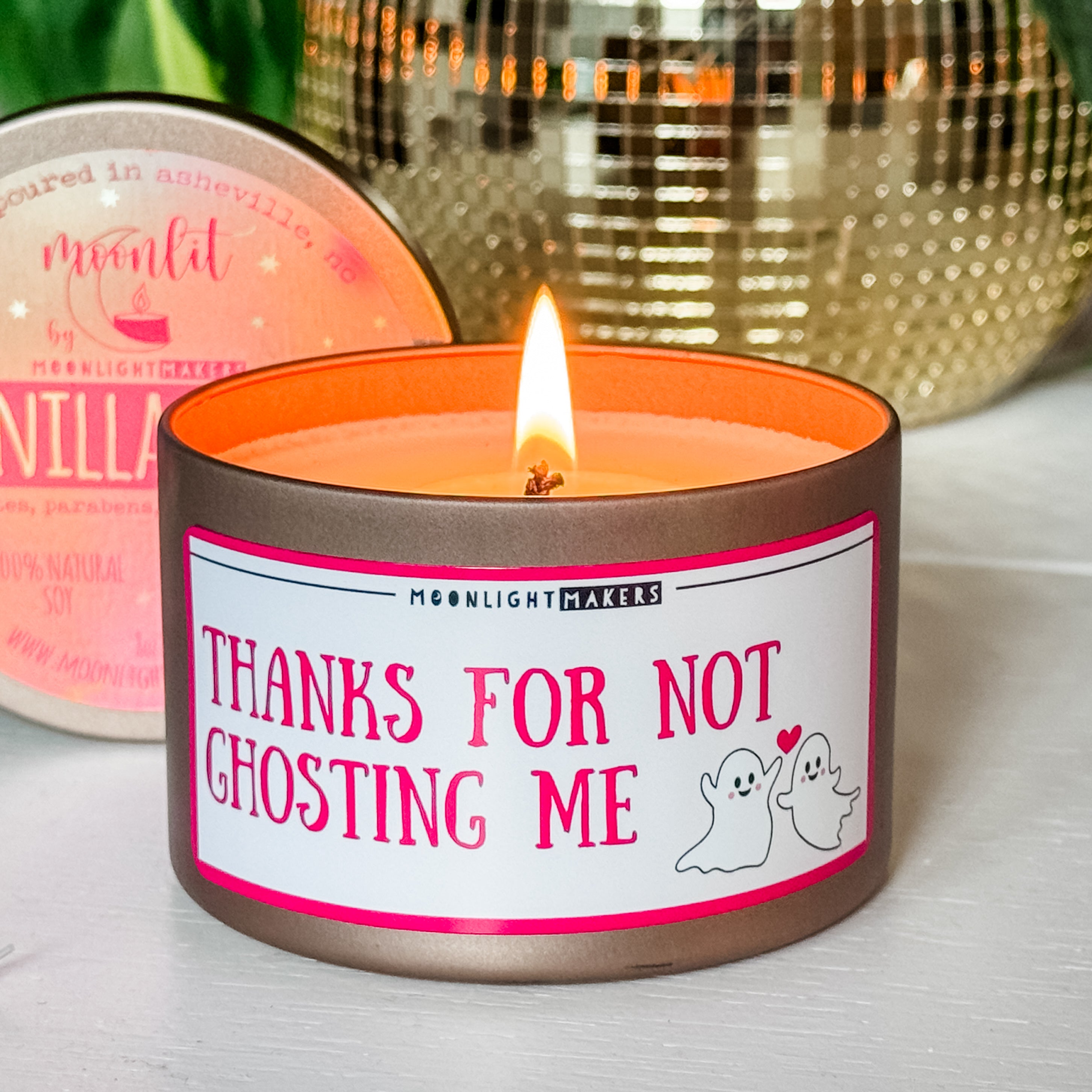 Thanks For Not Ghosting Me - 8oz Rose Gold Candle - Vanilla Breeze - 100% Natural Soy Wax