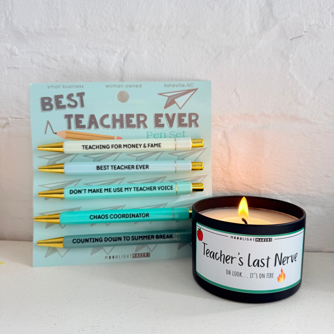 Teacher Appreciation Bundle - Pen Set + Candle
