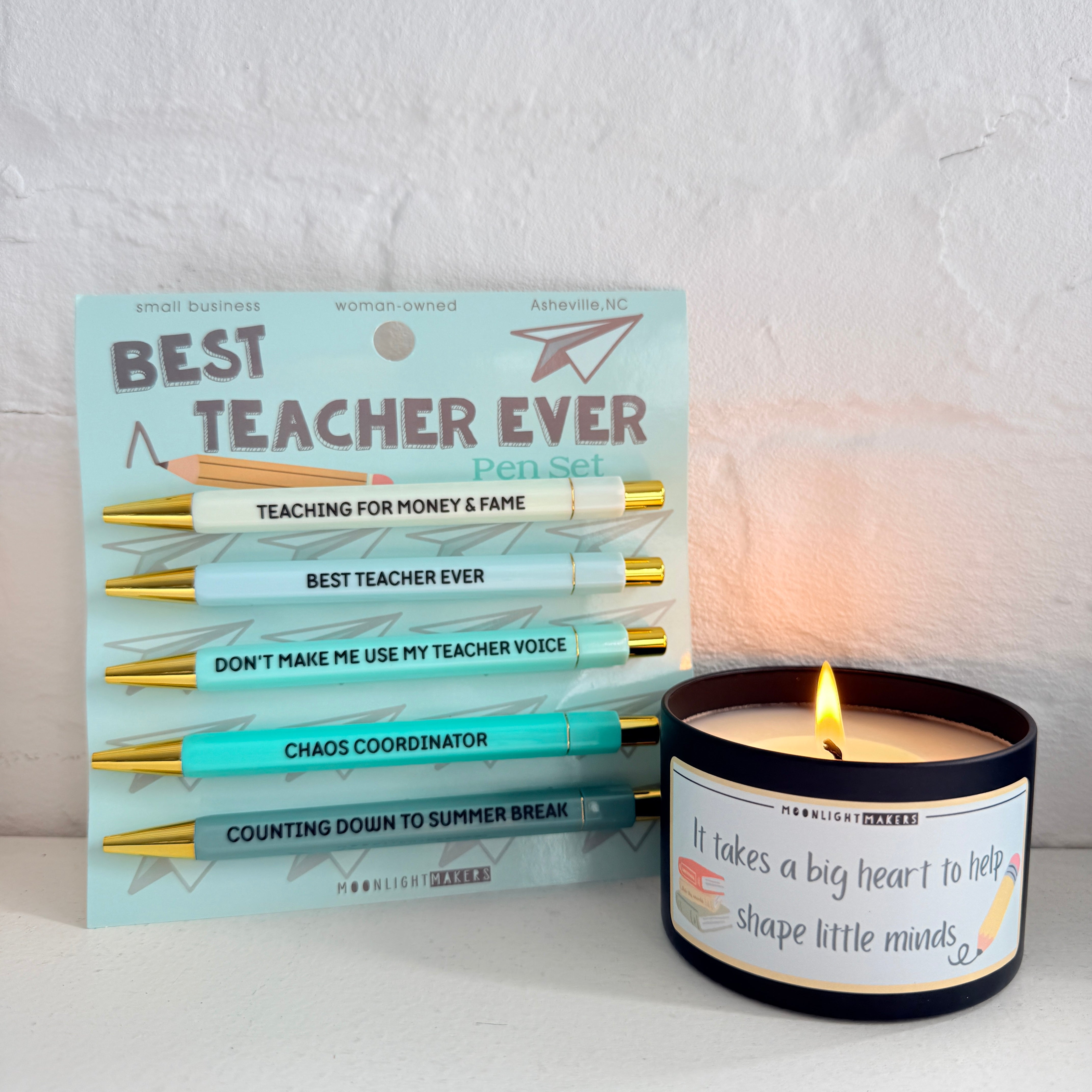 Teacher Appreciation Bundle - Pen Set + Candle