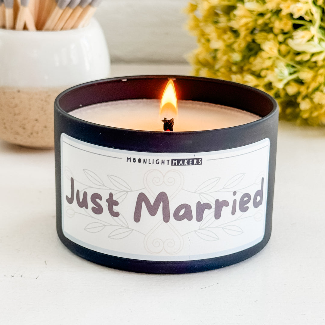 Just Married - 8oz Candle - 100% Natural Soy Wax