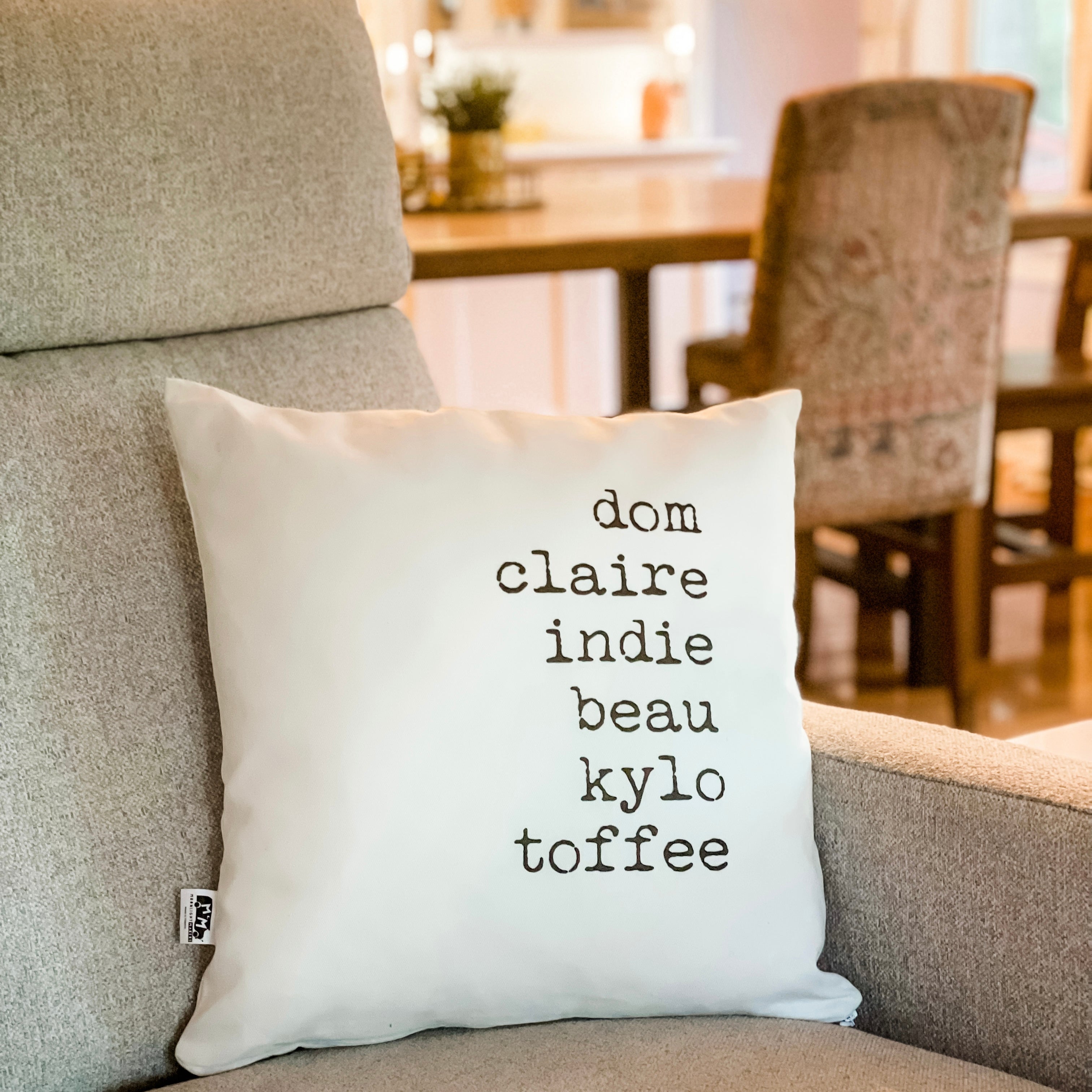 Custom Family Names Throw Pillow