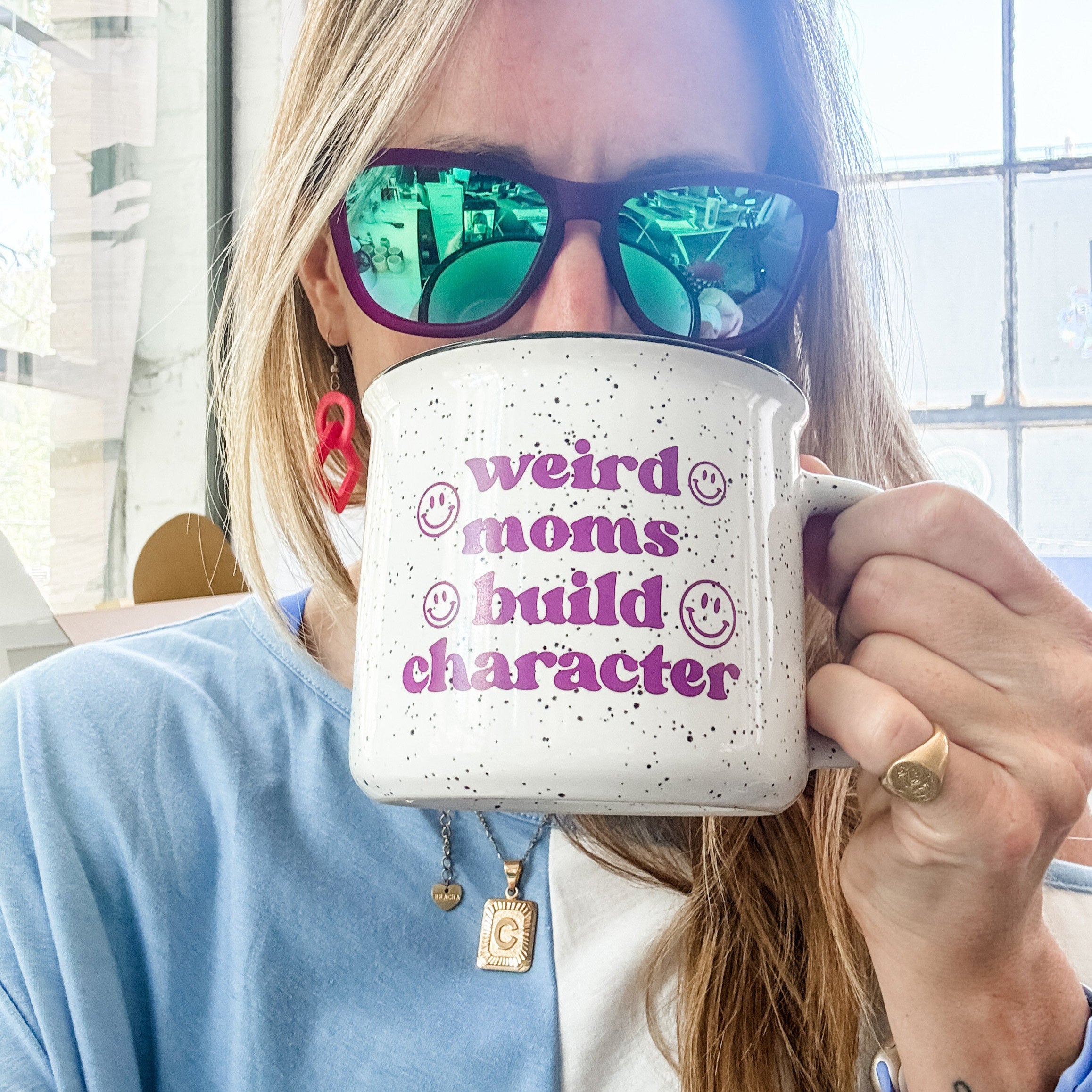 Weird Moms Build Character Campfire Mug