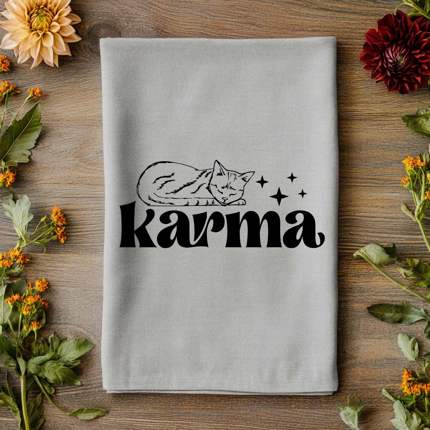 Karma Cat Kitchen Towel
