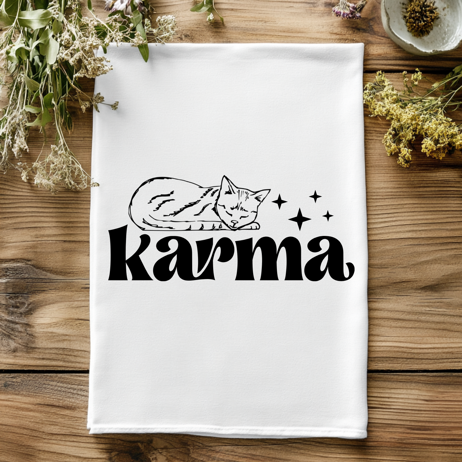 Karma Cat Kitchen Towel