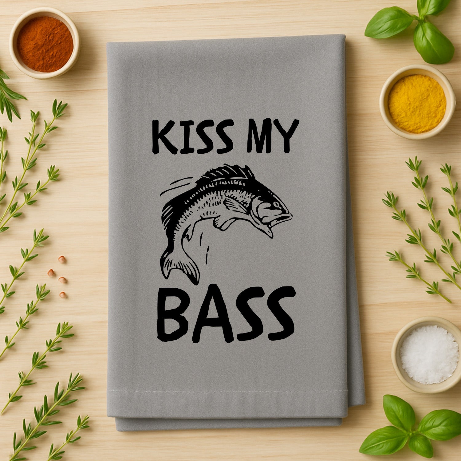Kiss My Bass Kitchen Towel