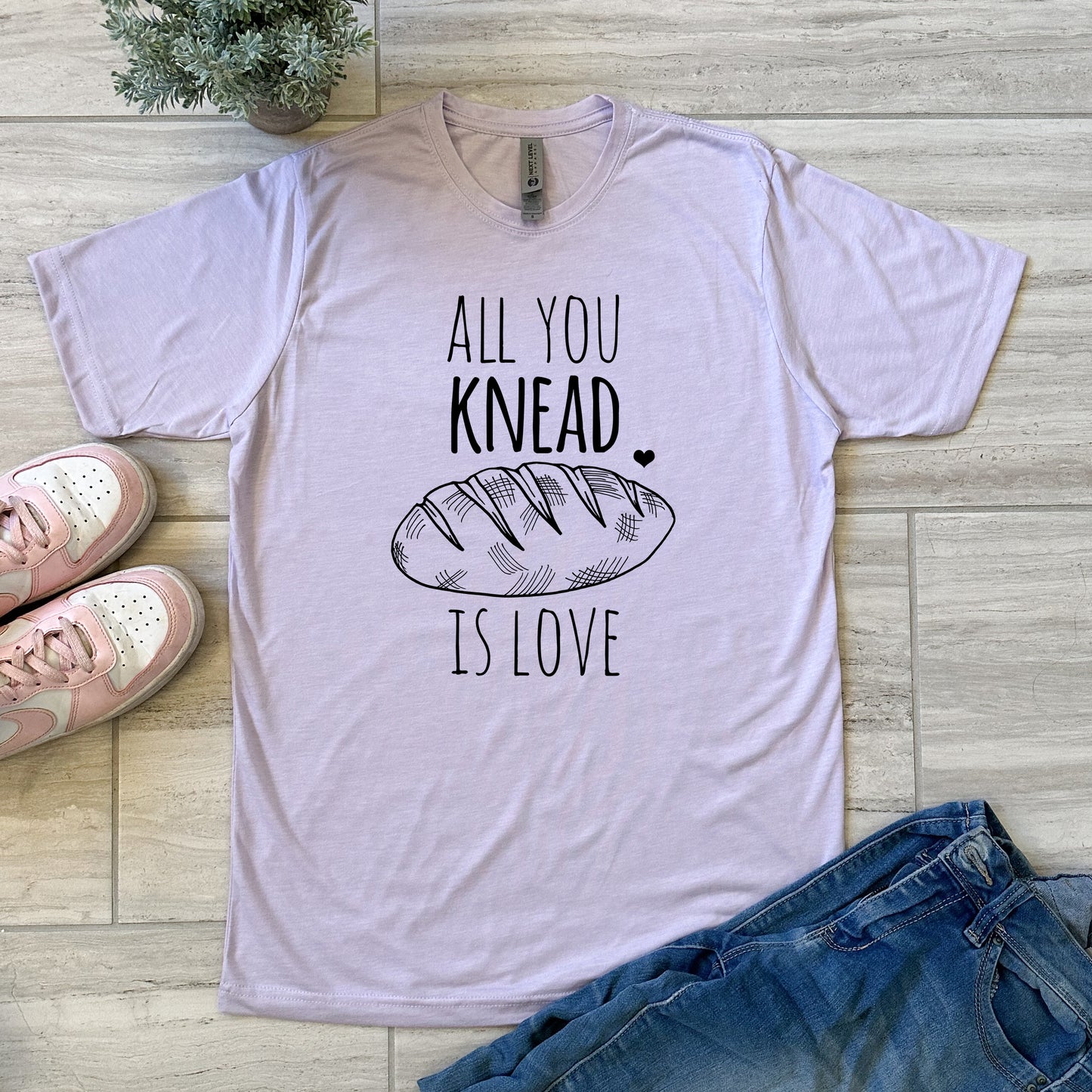 All You Knead Is Love - Men's / Unisex Tee - Stonewash Blue, Sage, Lavender, or Heather Gray