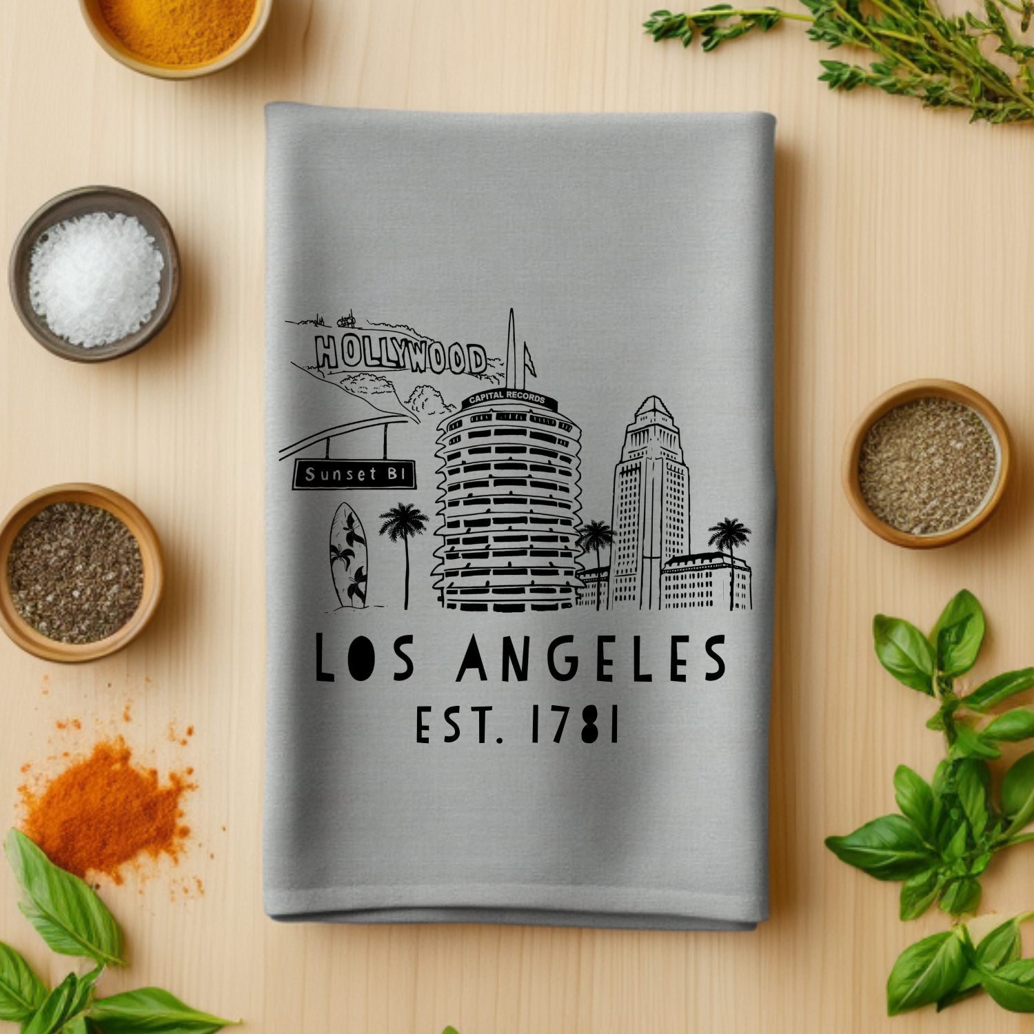 Los Angeles (LA) Skyline - Kitchen Towel