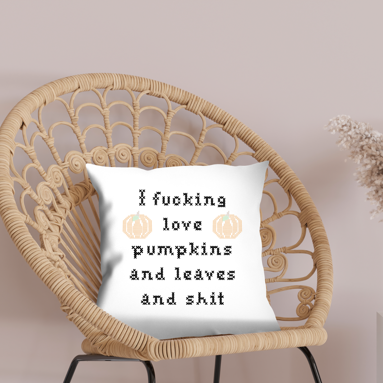 I F*cking Love Pumpkins Throw Pillow