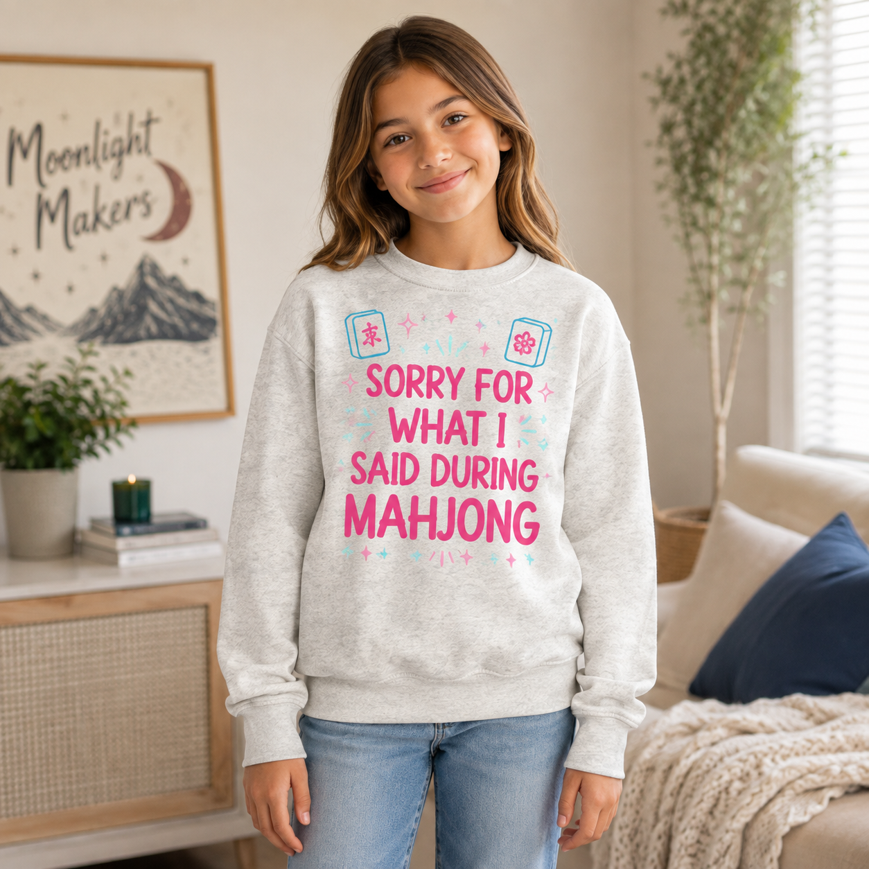 Kids Mahjong Sweatshirt | Funny Mahjong Gift | Mahjong Kids Clothing