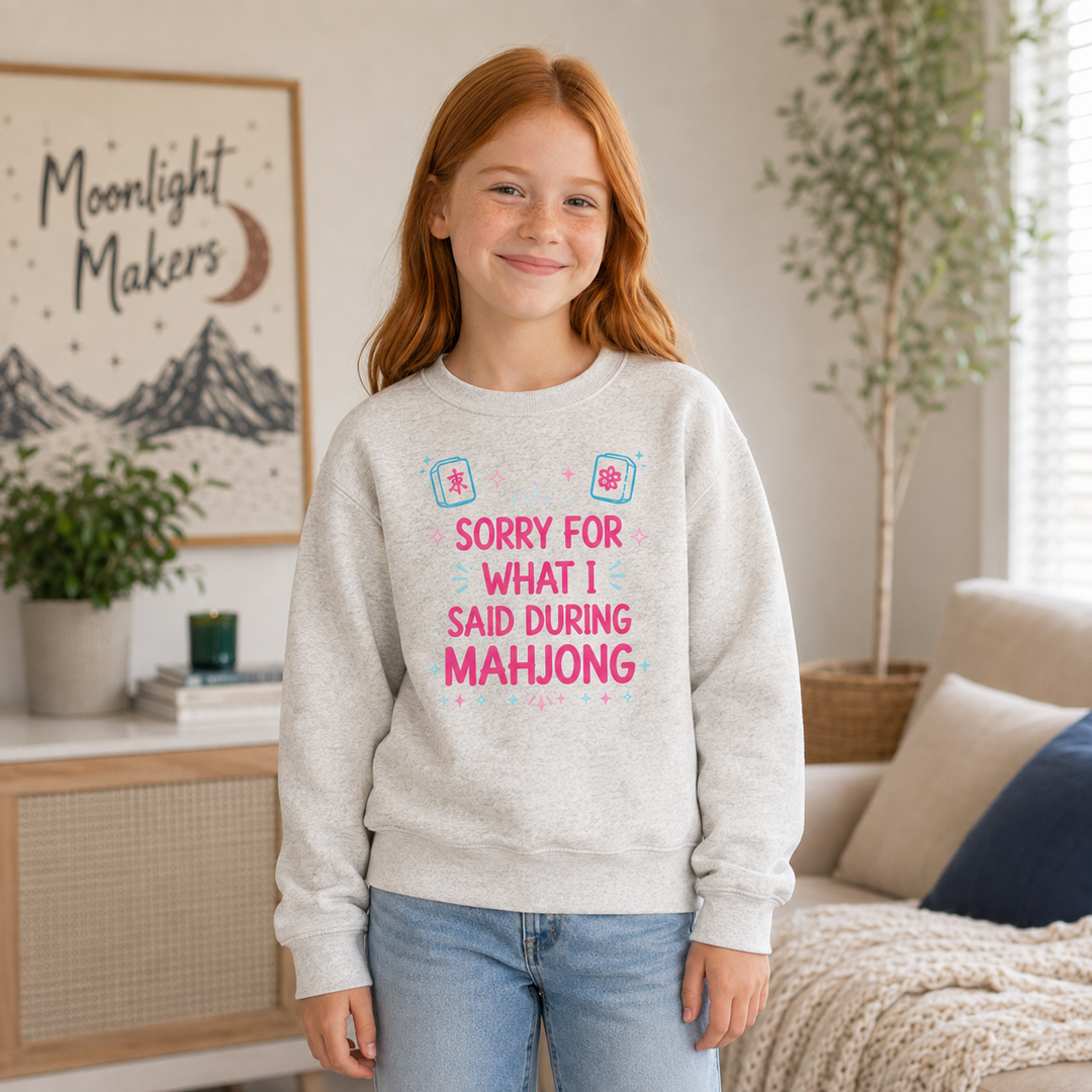 Kids Mahjong Sweatshirt | Funny Mahjong Gift | Mahjong Kids Clothing