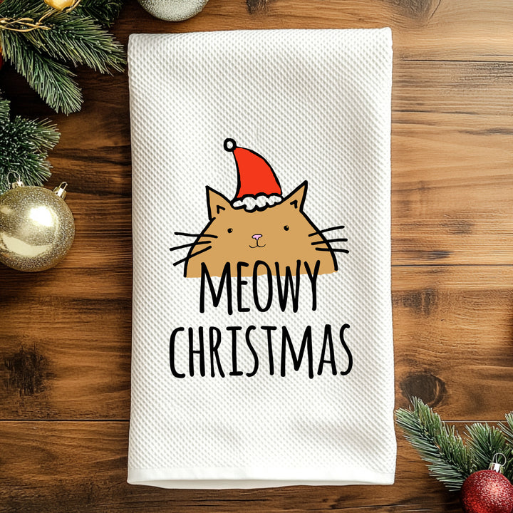 Meowy Colorful Christmas Kitchen Towel