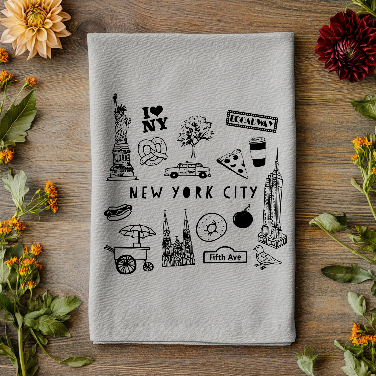 New York City NYC Collage Kitchen Towel