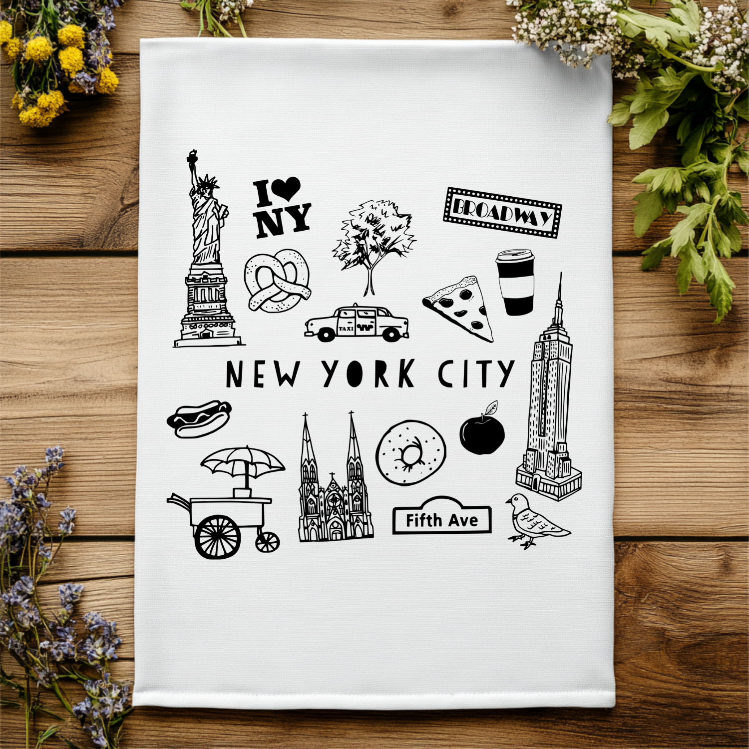 New York City NYC Collage Kitchen Towel