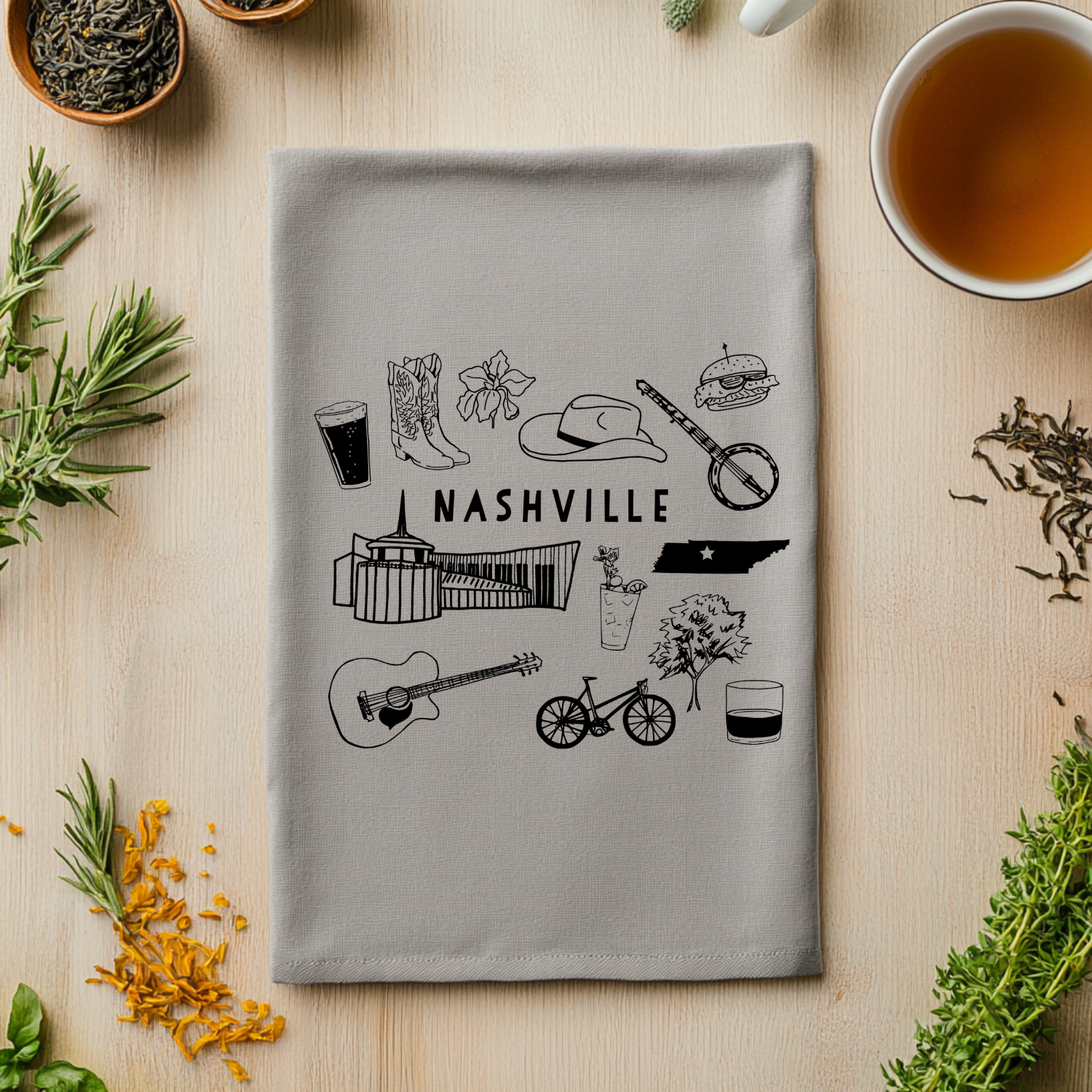 Nashville Collage Kitchen Towel