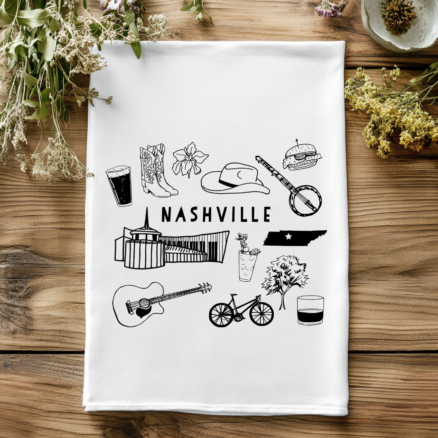 Nashville Collage Kitchen Towel