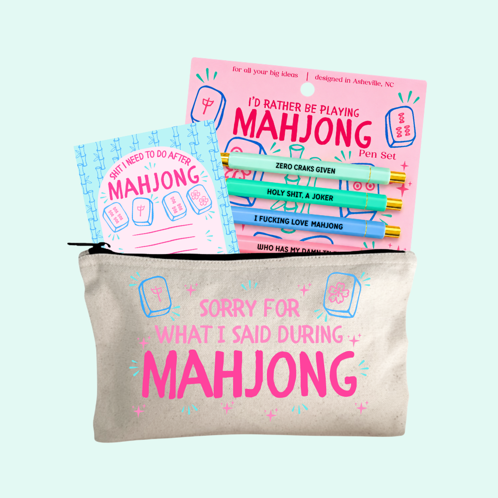 Mahjong Gift Set – Mahjong Pen Set, Sorry For What I Said Zipper Pouch, Sh*t I Have To Do Notepad