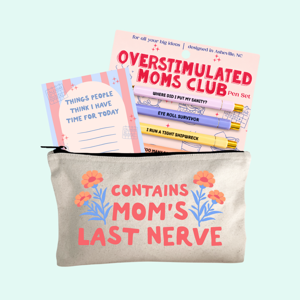 Mom Gift Set – Mom Pen Set, Mom's Last Nerve Zipper Pouch, Things People Think I Have Time For Notepad