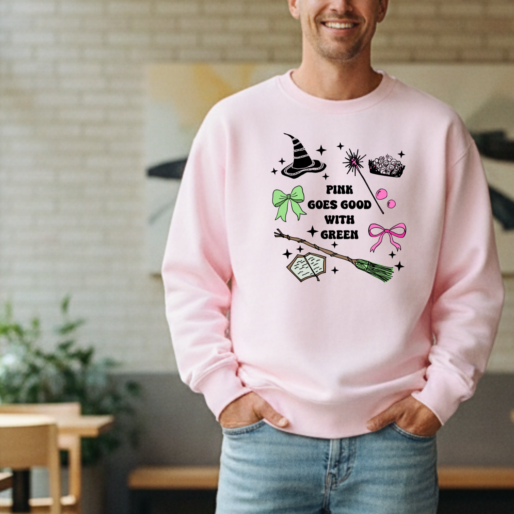 Pink Goes Good With Green - Wicked Inspired Unisex Sweatshirt