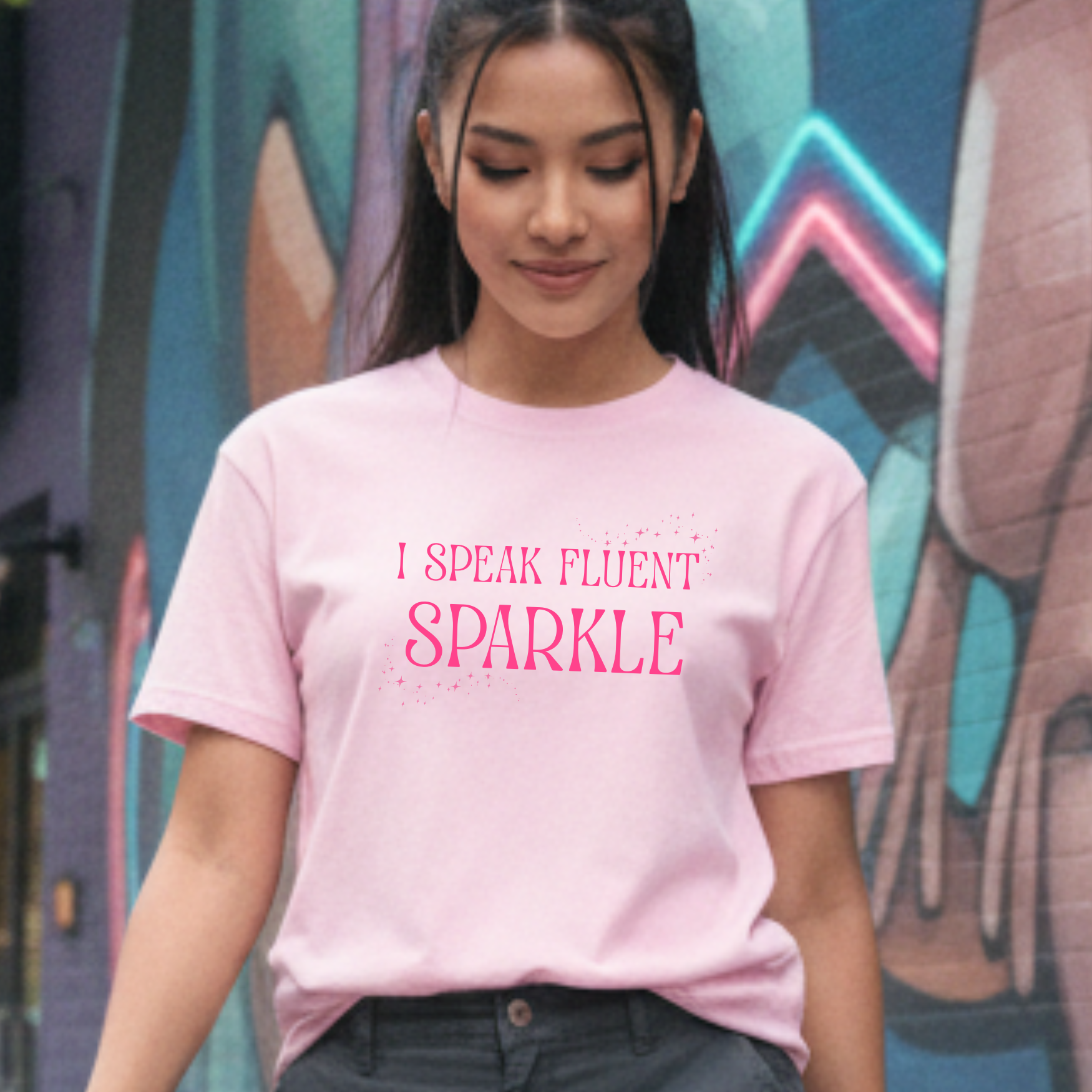 Fluent In Sparkle - Wicked Inspired Pink Men's / Unisex Tee - MoonlightMakers