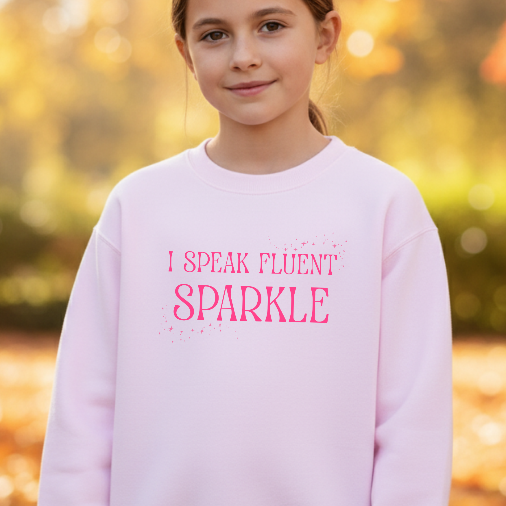 Fluent In Sparkle - Wicked Inspired Pink Kid's Sweatshirt