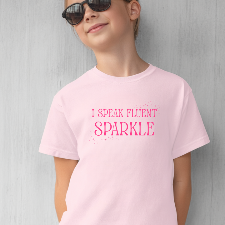 Fluent In Sparkle - Wicked Inspired Pink Kid's Tee