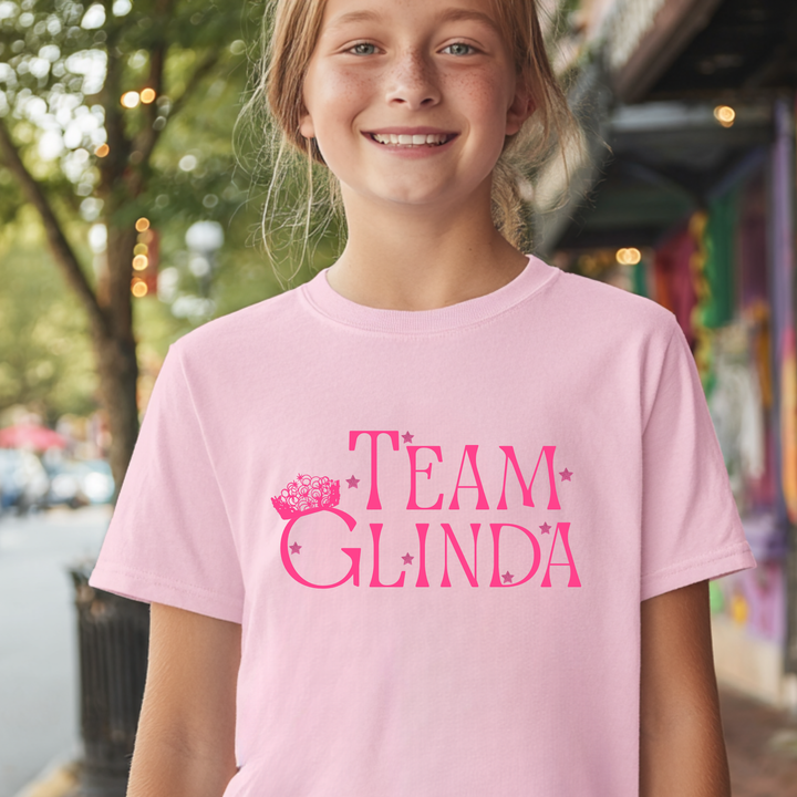 Team Glinda - Wicked Inspired Pink Kid's Tee