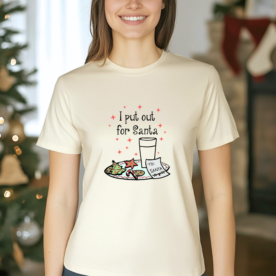 I Put Out For Santa - Christmas Men's / Unisex Tee - Oatmeal