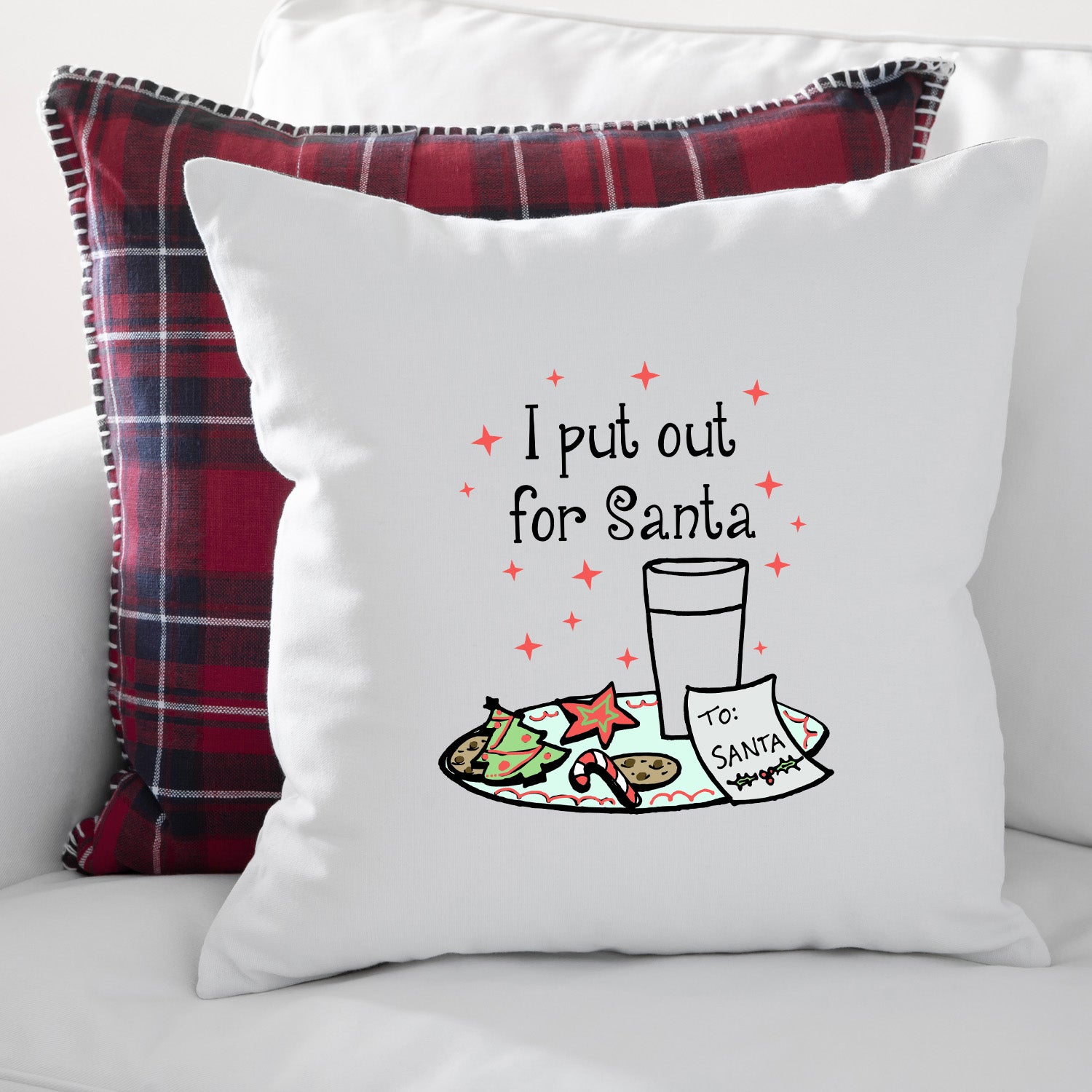 I Put Out For Santa Christmas Throw Pillow