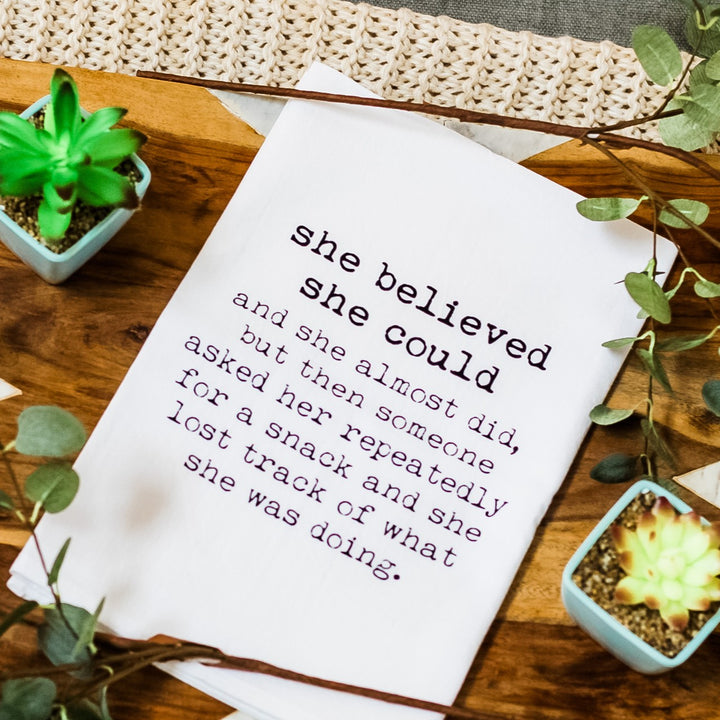 She Believed She Could Kitchen Towel