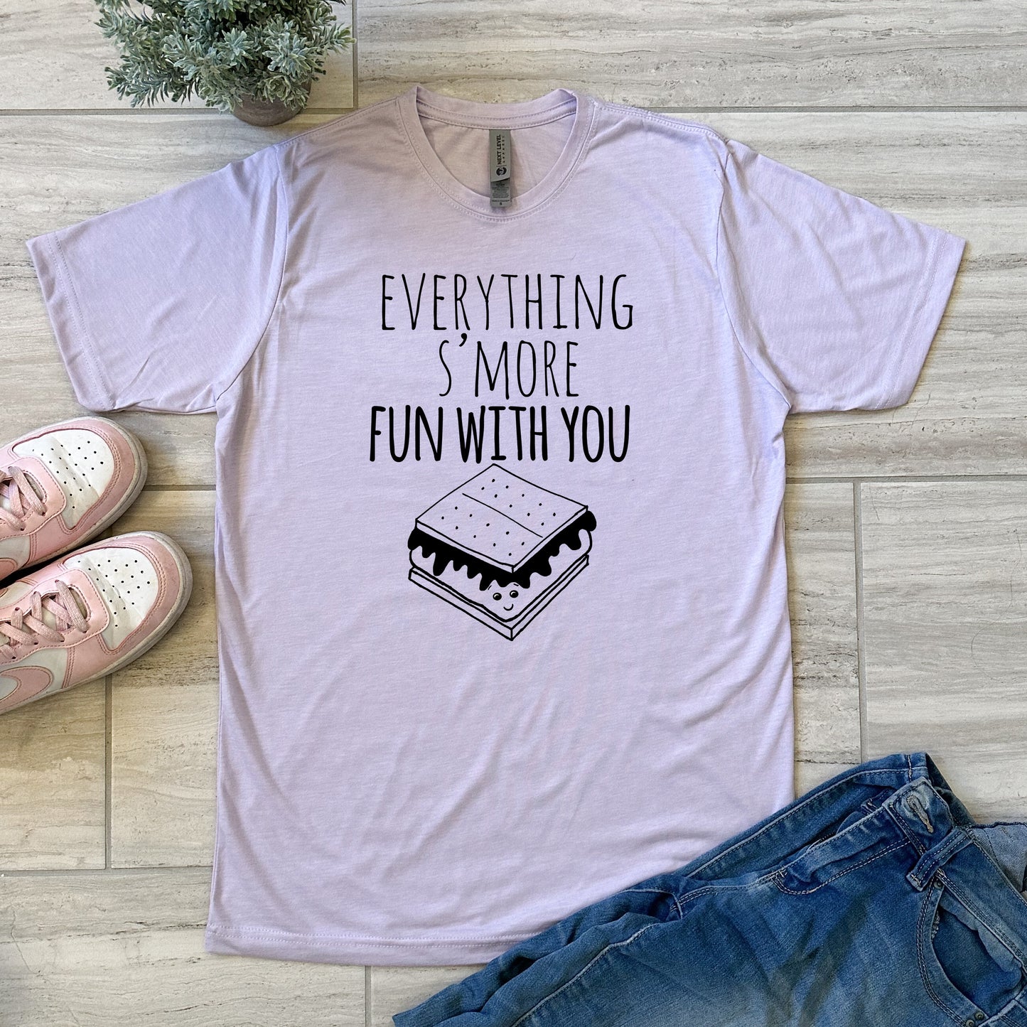 Everything S'more Fun With You - Men's / Unisex Tee - Stonewash Blue, Sage, Lavender, or Heather Gray