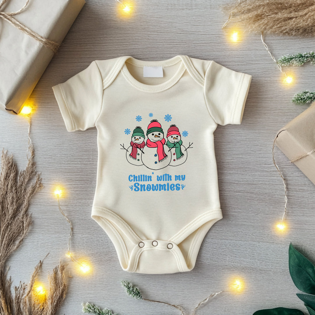 Chillin With My Snowmies - Christmas Onesie - Oatmeal