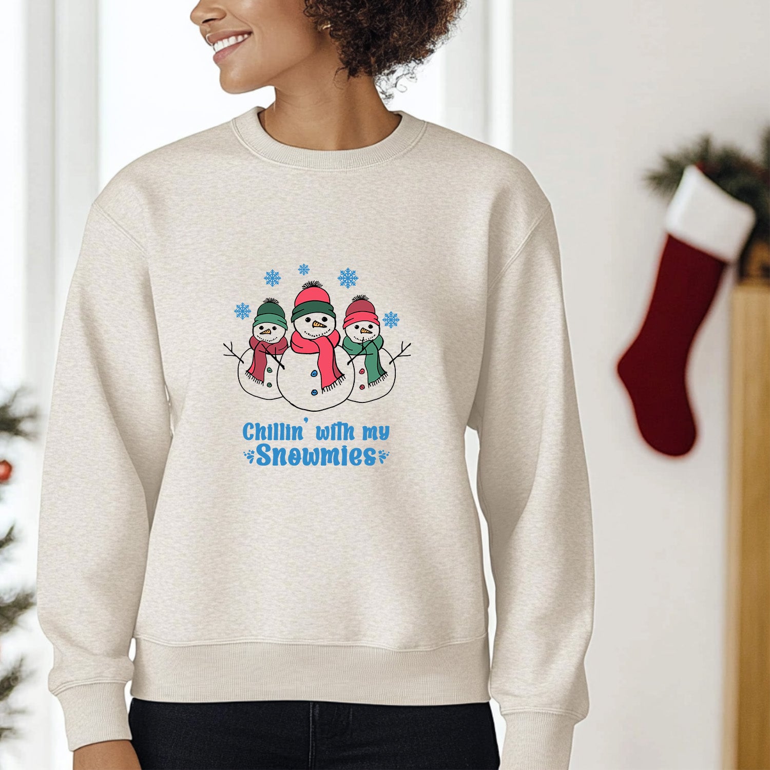 Chillin With My Snowmies - Christmas Unisex Sweatshirt - Oatmeal