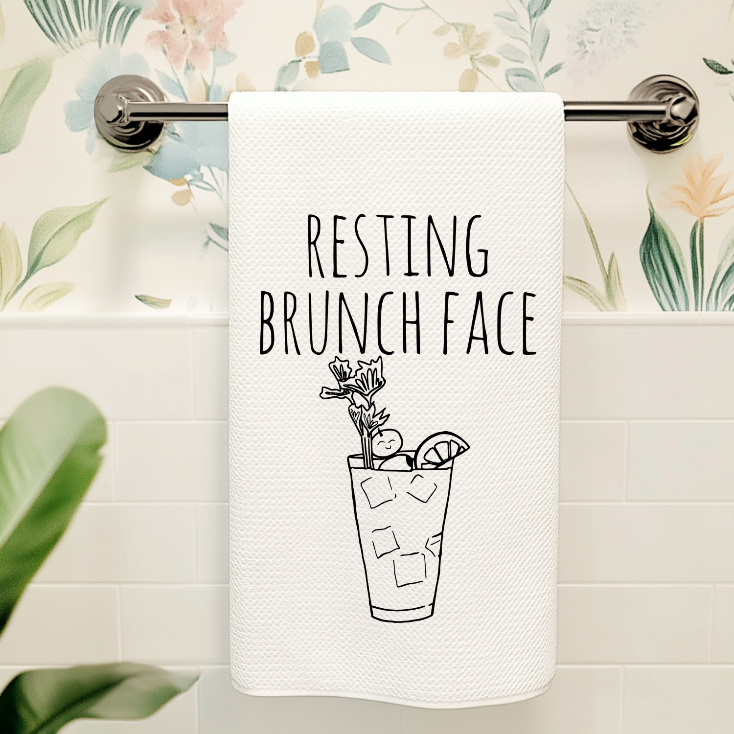 Resting Brunch Face Kitchen Towel